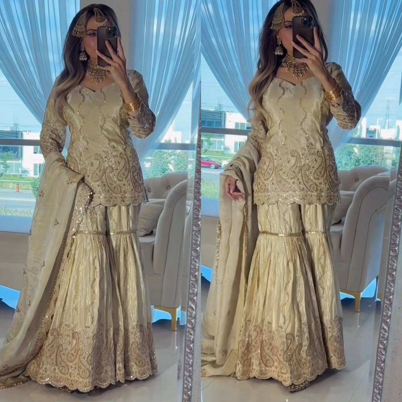 Luxe Ivory Gilded Kurta Ensemble